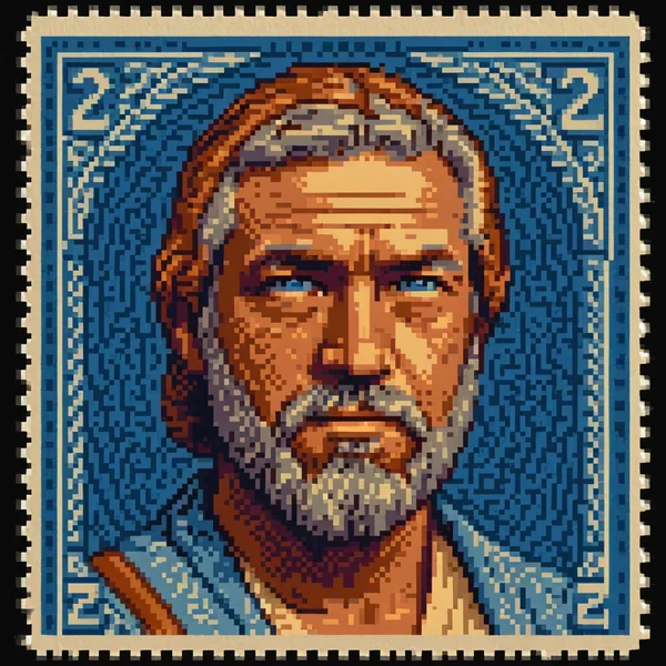 Pixel Art Sci-Fi Postage Stamp