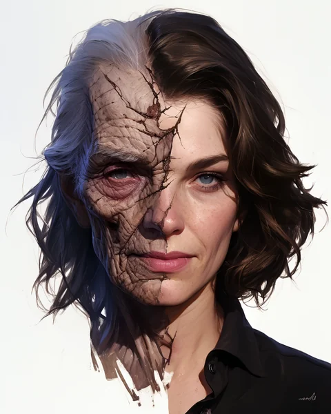 Split Age Portrait Concept AI Art