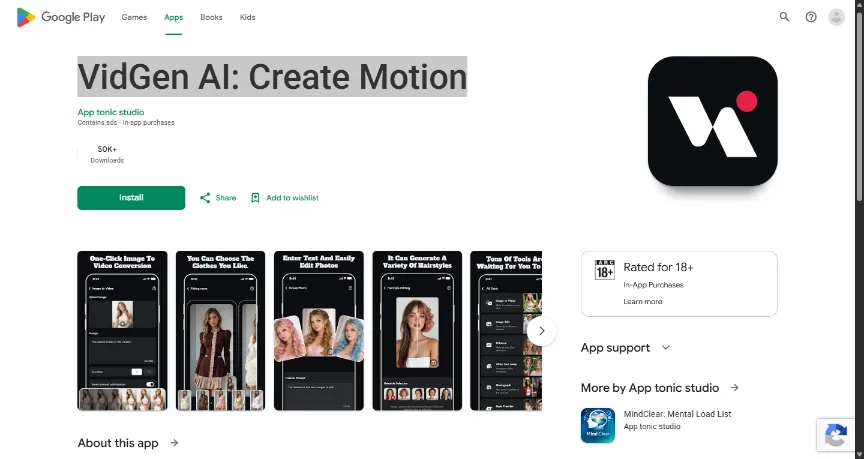 VidGen AI Google Play Store