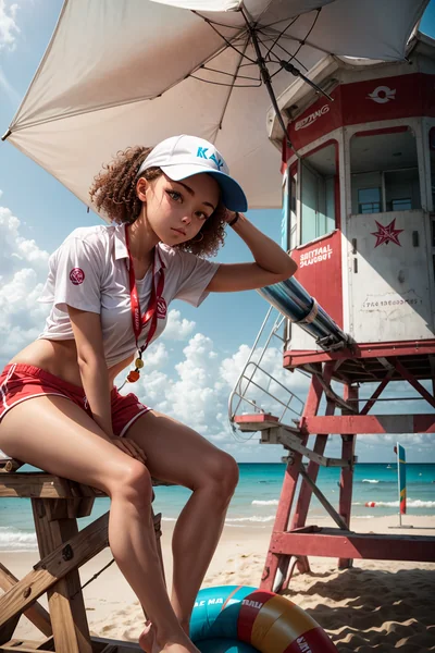 Asian Lifeguard Whistle Scene
