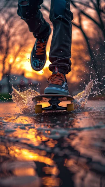 High-Speed Skateboard Action Shot