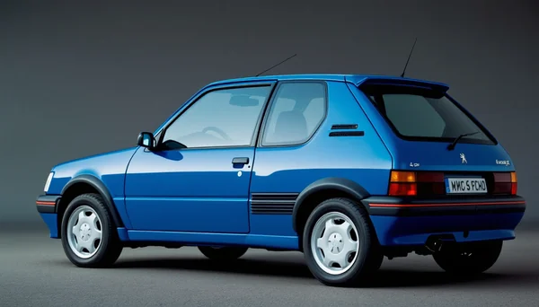 Blue Peugeot 205 Side View Image