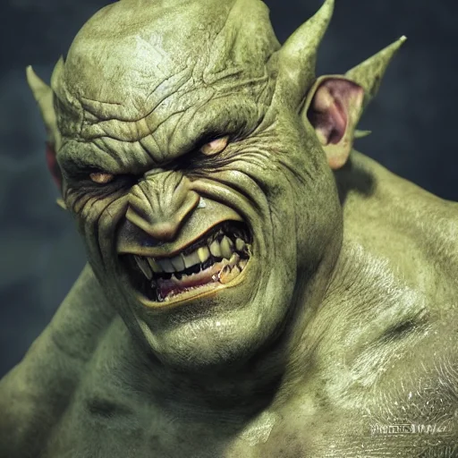 Angry Orc Chieftain Fantasy Portrait