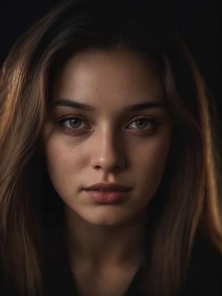 Hyper-Realistic Young Woman Close-Up
