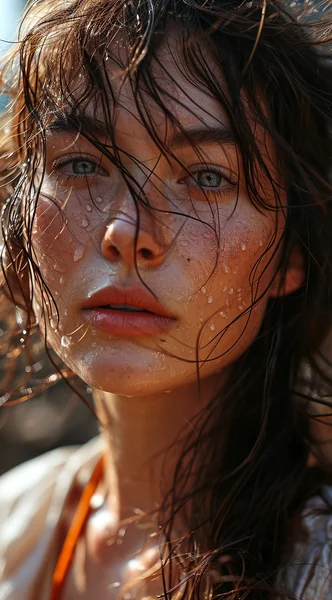 Dreamy Windblown Hair Portrait