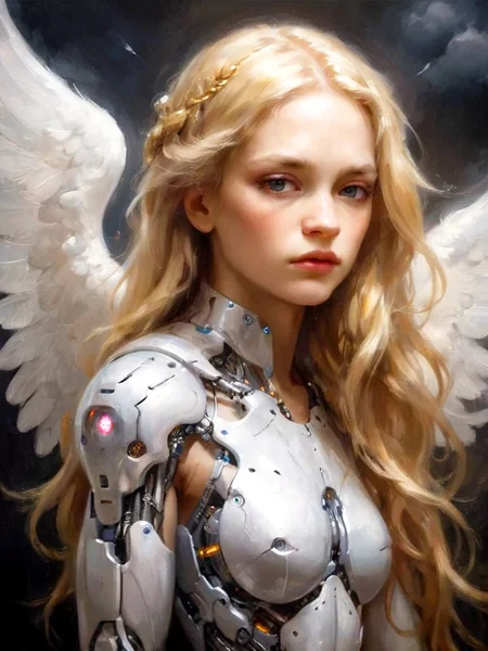 Cyborg Angel Female Portrait
