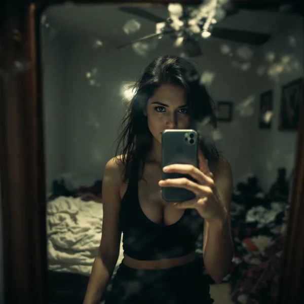 Raw Mirror Selfie Bedroom Photo