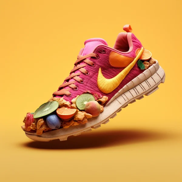 Shoes Made of Dried Fruit Skins 3D Render