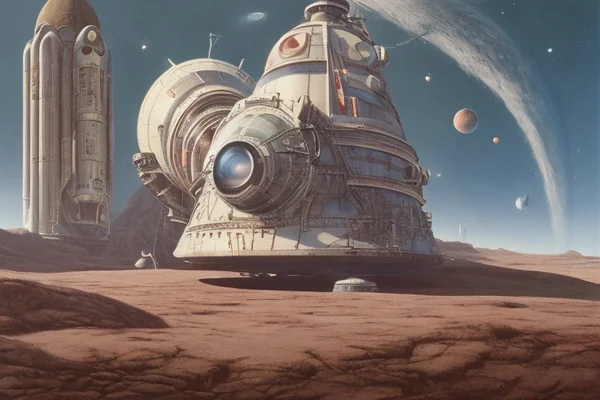 1950s Space Travel Sci-Fi Illustration