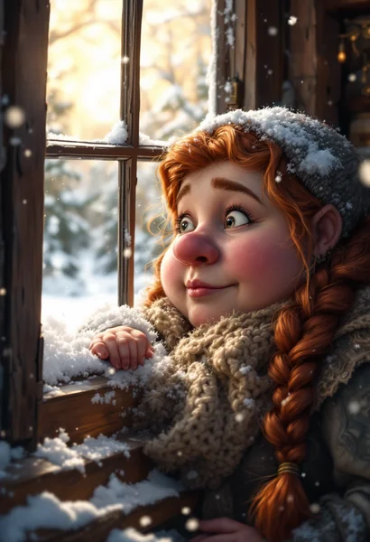 Cozy Dwarven Woman Winter Fantasy