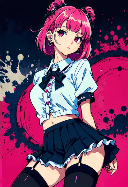 Japanese Menhera Punk Fashion Illustration