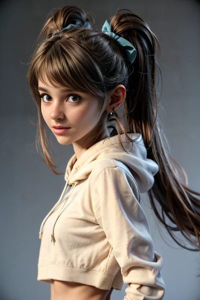 Anime Hoodie Girl Character Portrait