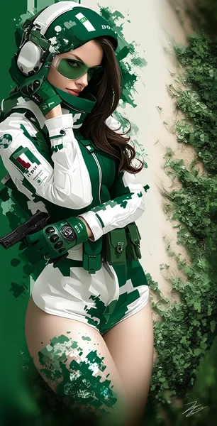 Cyberpunk Female Soldier Digital Art