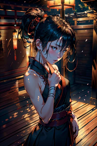 Young Samurai Temple Portrait