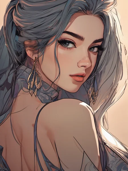 Alluring Anime Style Girl Illustration
