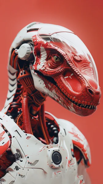 Alien Dinosaur Vertical AI Art