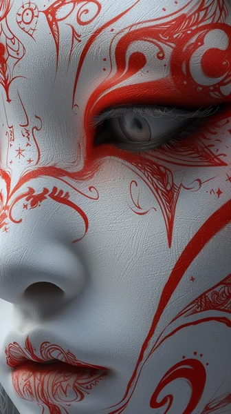 Futuristic Victorian Face Paint Art