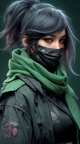 Anime Cyberpunk Woman Portrait