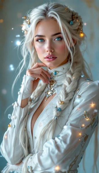 Celestial Cartographer Woman: Divine Exploration Portrait