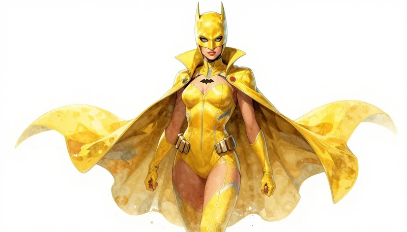 Batgirl Supergirl Yellow Costume Digital Art Masterpiece