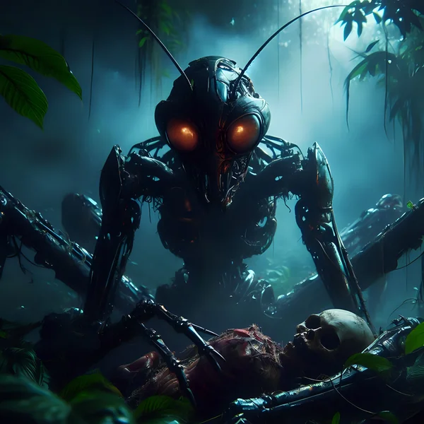 Cyborg Mantis Jungle Horror