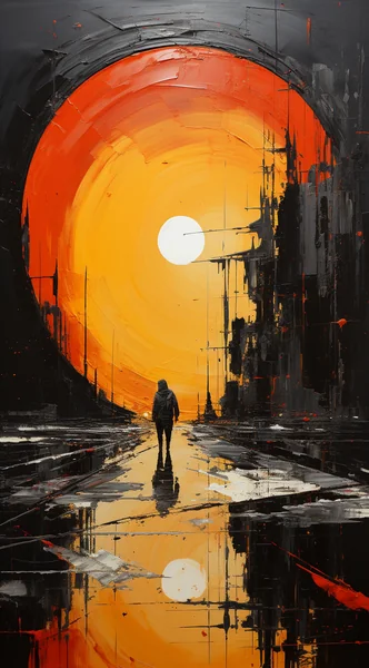 Industrial Abstract Hard-Edge Painting
