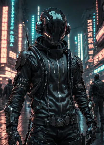 Cyberpunk Cowboy Full Body Render