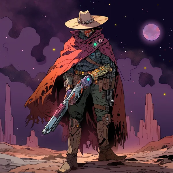 Anime Space Cowboy AI Art