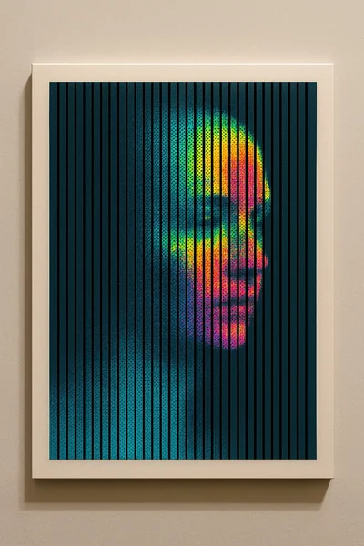 Hidden Face Slit Art Portrait