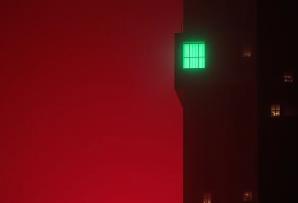 Dystopian Tower Green Window Scene