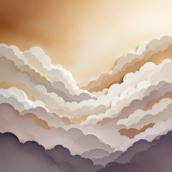 Watercolor Sea and Sky Papercraft Art