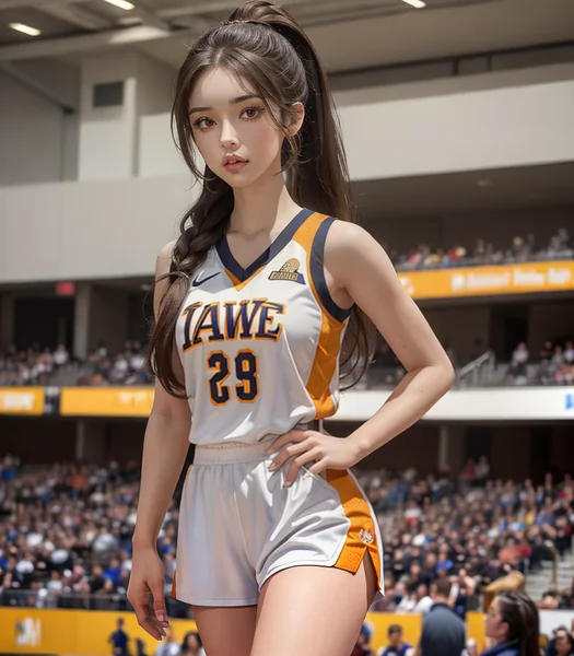 Female Basketball Player Court Portrait