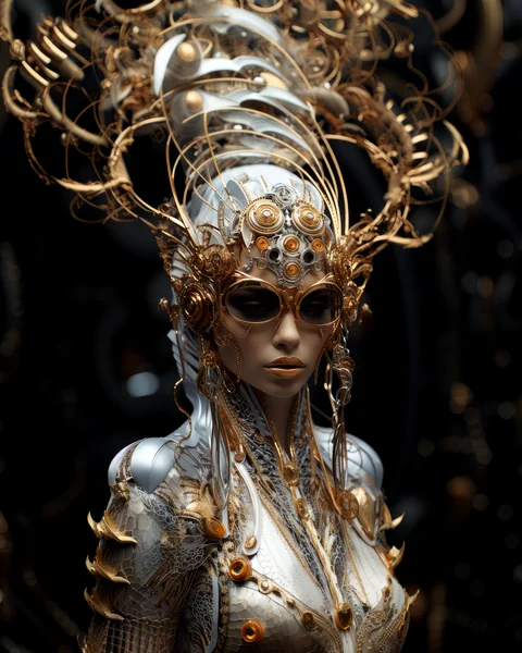Crystal Cyborg Futuristic Art