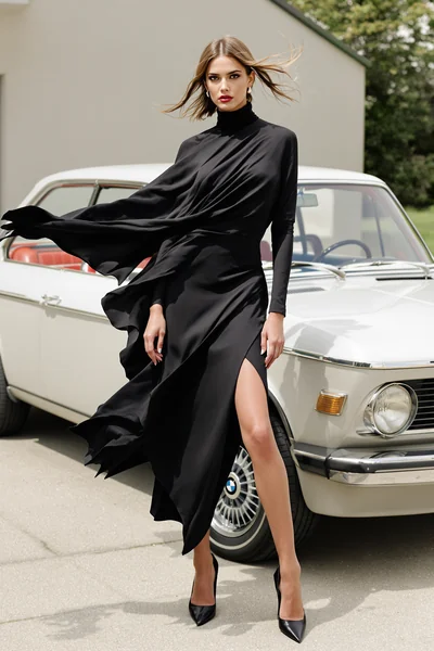 High Fashion Editorial with Vintage BMW