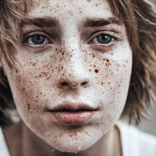 Natural Freckled Woman Portrait