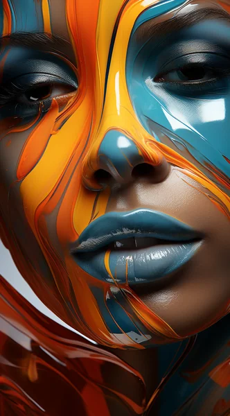 Color Splash Face Paint Portrait