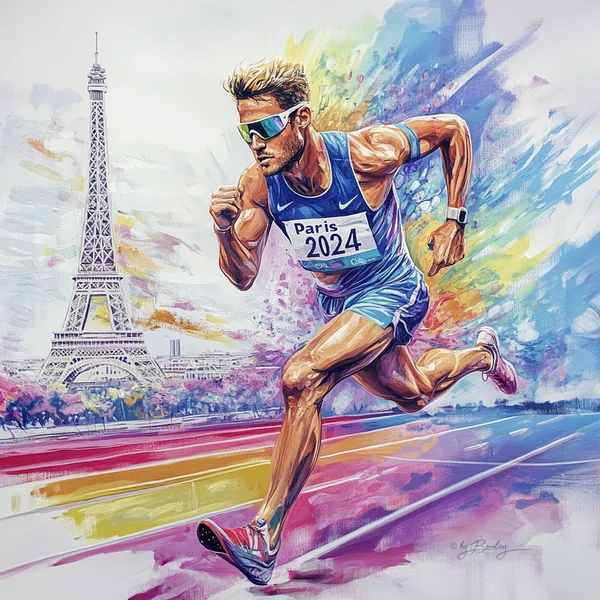 Olympic Runner Paris 2024 Artwork