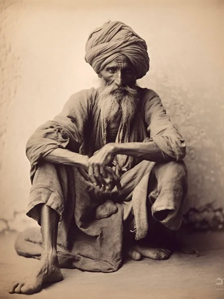 Vintage Indian Man Turban Photograph