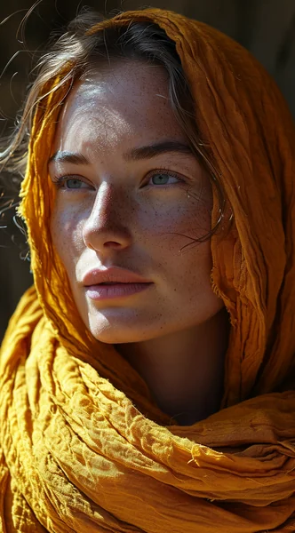 Biblical Drama Woman in Yellow Scarf