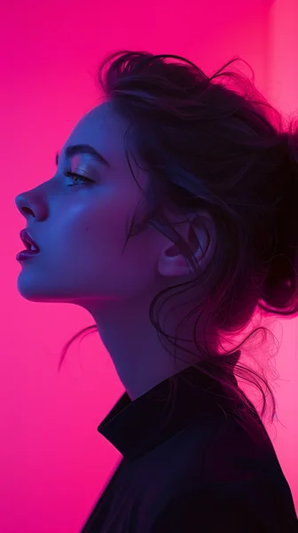 Pink Silhouette Portrait Photography