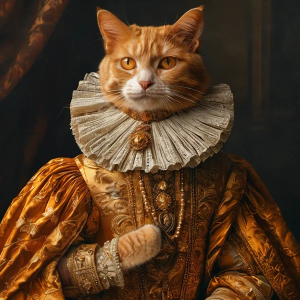 Renaissance Cat Royal Portrait