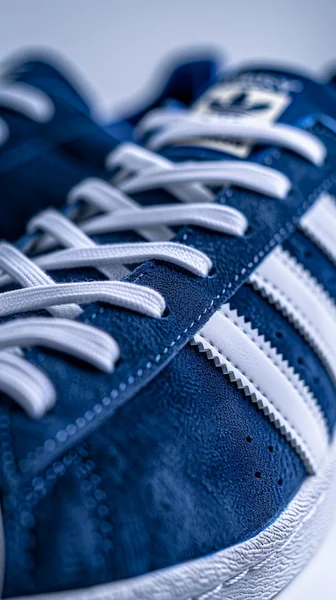 Adidas Blue Suede Sneaker Close-Up