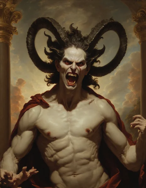 Baroque Demon Oil Painting Art
