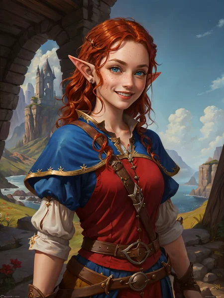 Blue-Skinned Elf Cleric Fantasy