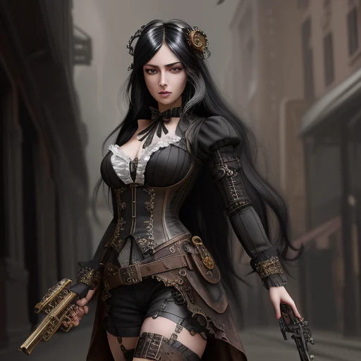 Steampunk Lady Warrior Portrait