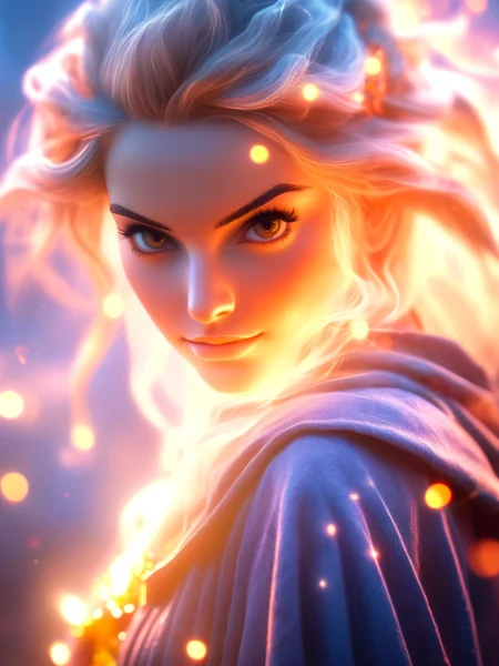 Female Wizard Spellcasting Portrait
