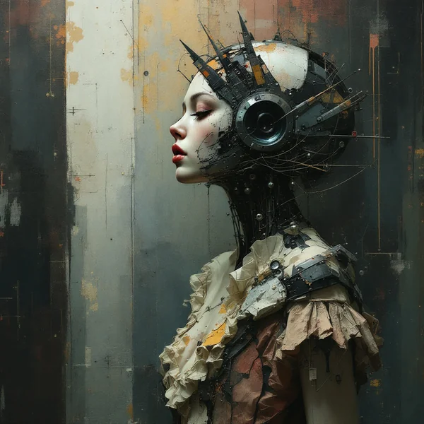 Emotional Cyborg Girl Surrealism