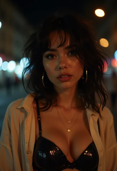Night City Fashion Close‑Up