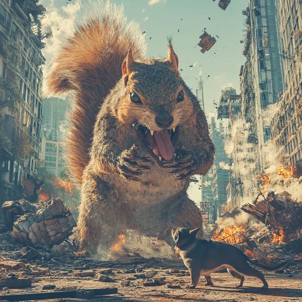 Giant Animal Battle AI Art