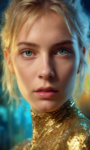 Golden Light Blonde Woman Portrait